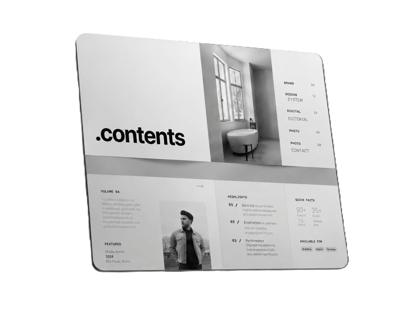 Mockup editorial contents